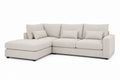 Sofa narożna z leżanką, beżowa