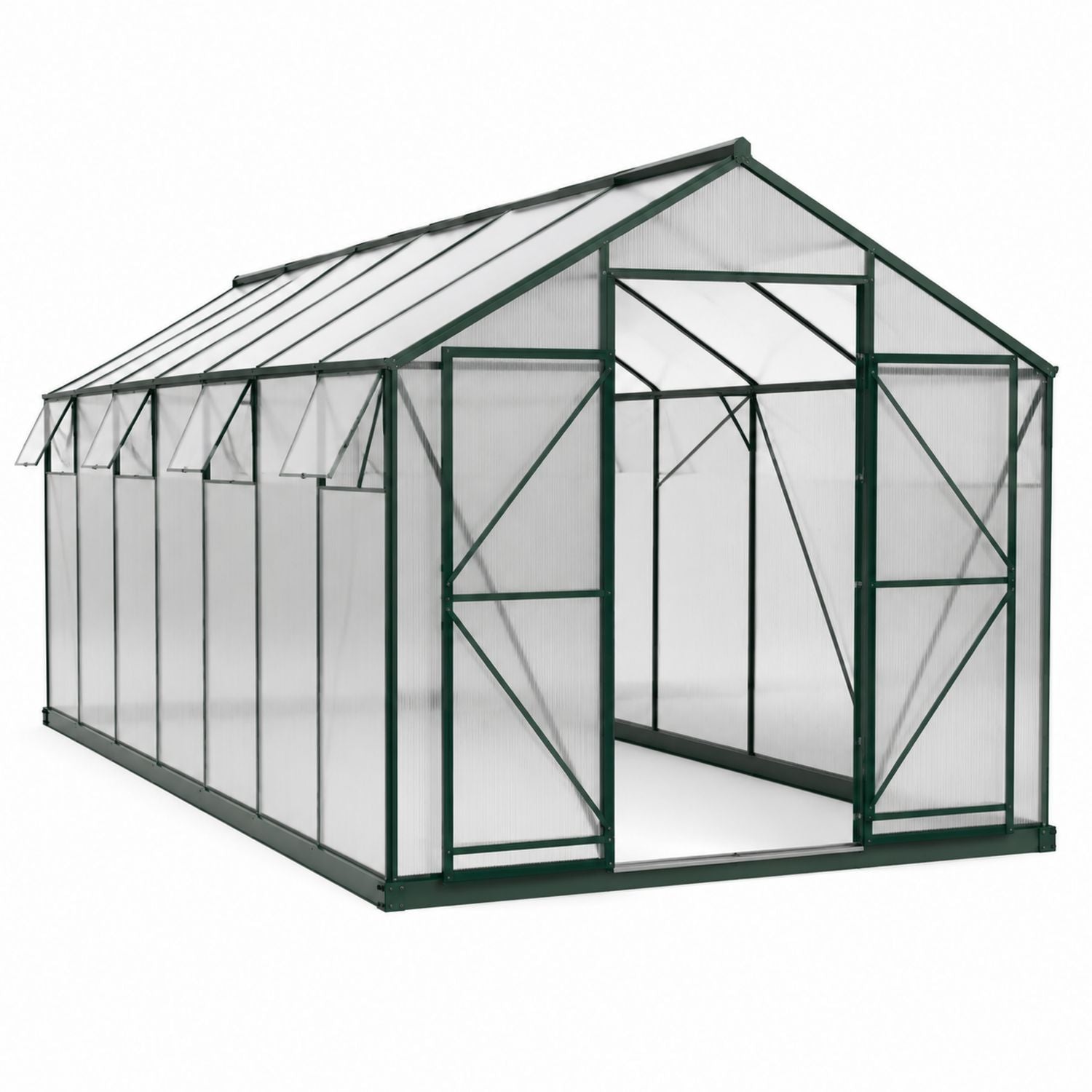 Szklarnia Aluminiowa Poliwęglan 4 mm Zielona 360x240x200 cm