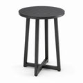 Stół ogrodowy aluminiowy okrągły czarny 60 cm