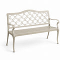 Ławka ogrodowa aluminiowa beżowy 130 cm