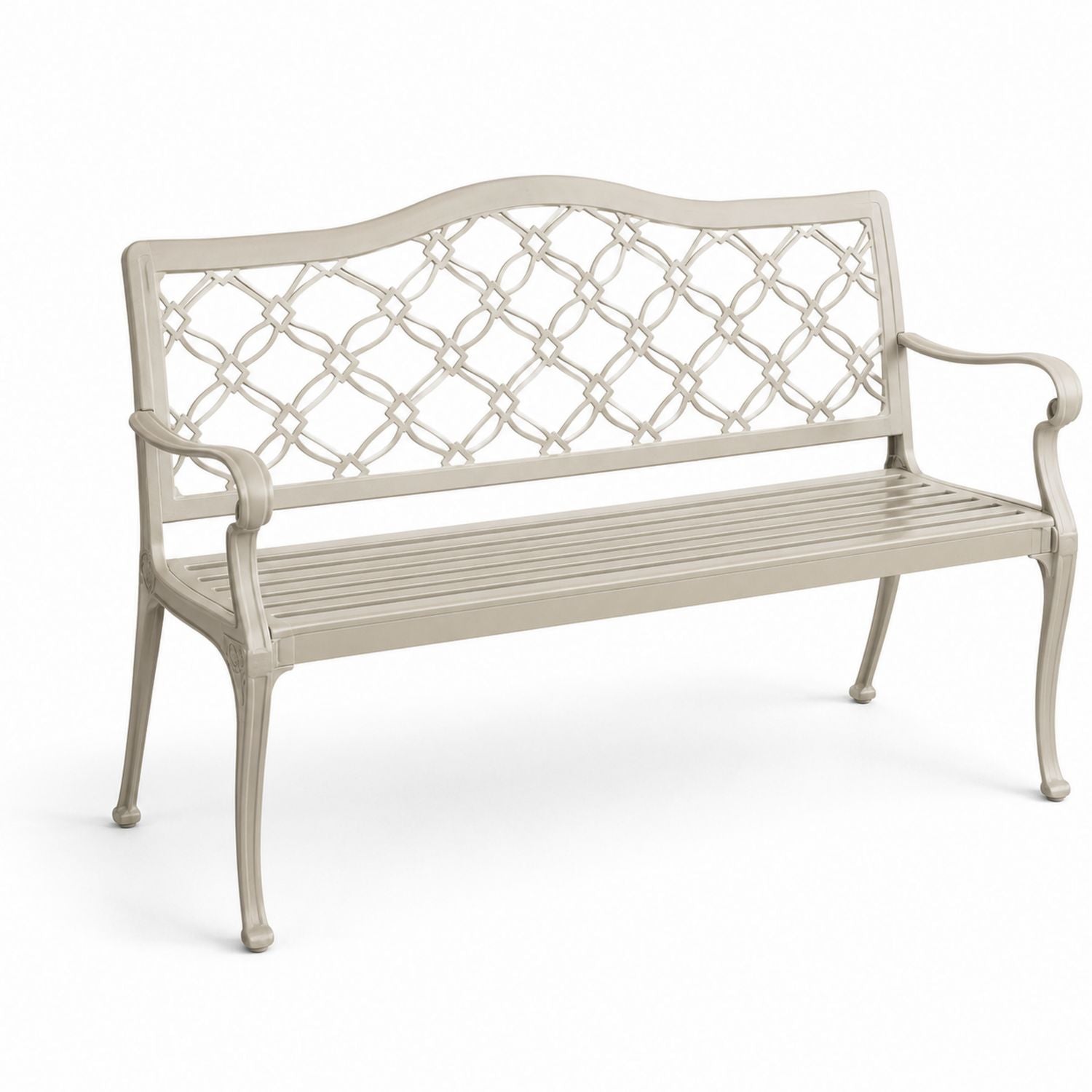 Ławka ogrodowa aluminiowa beżowy 130 cm