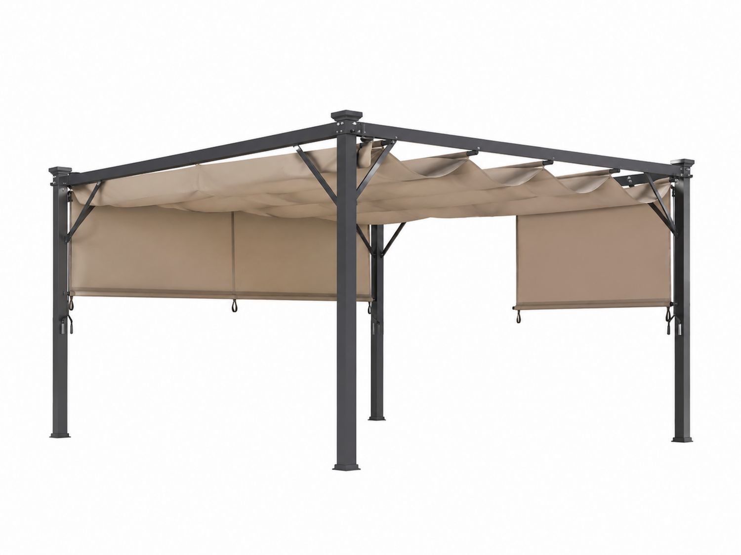 Pergola Metalowa z Poszyciem Akrylowym 300x300 cm Beżowa