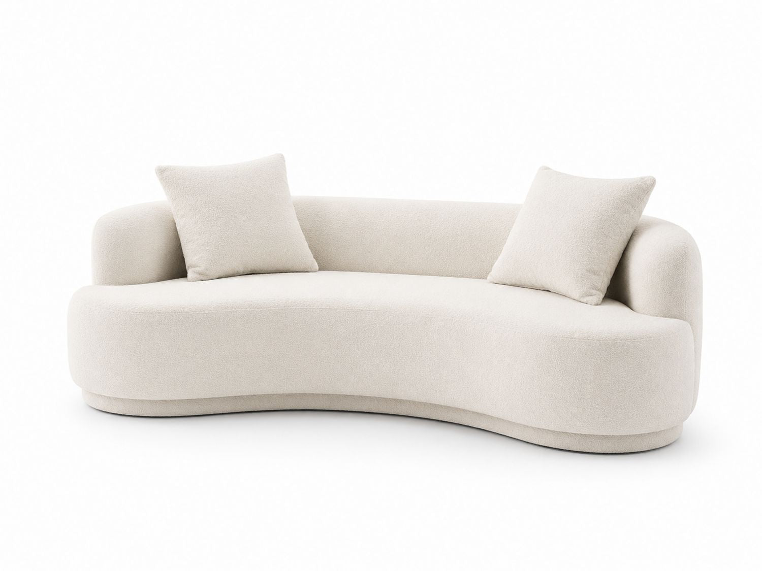Kremowa Sofa z Tkaniny Boucle 230 cm