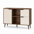 Kredens z drewna i MDF 120x40x80cm Brązowy Kremowy