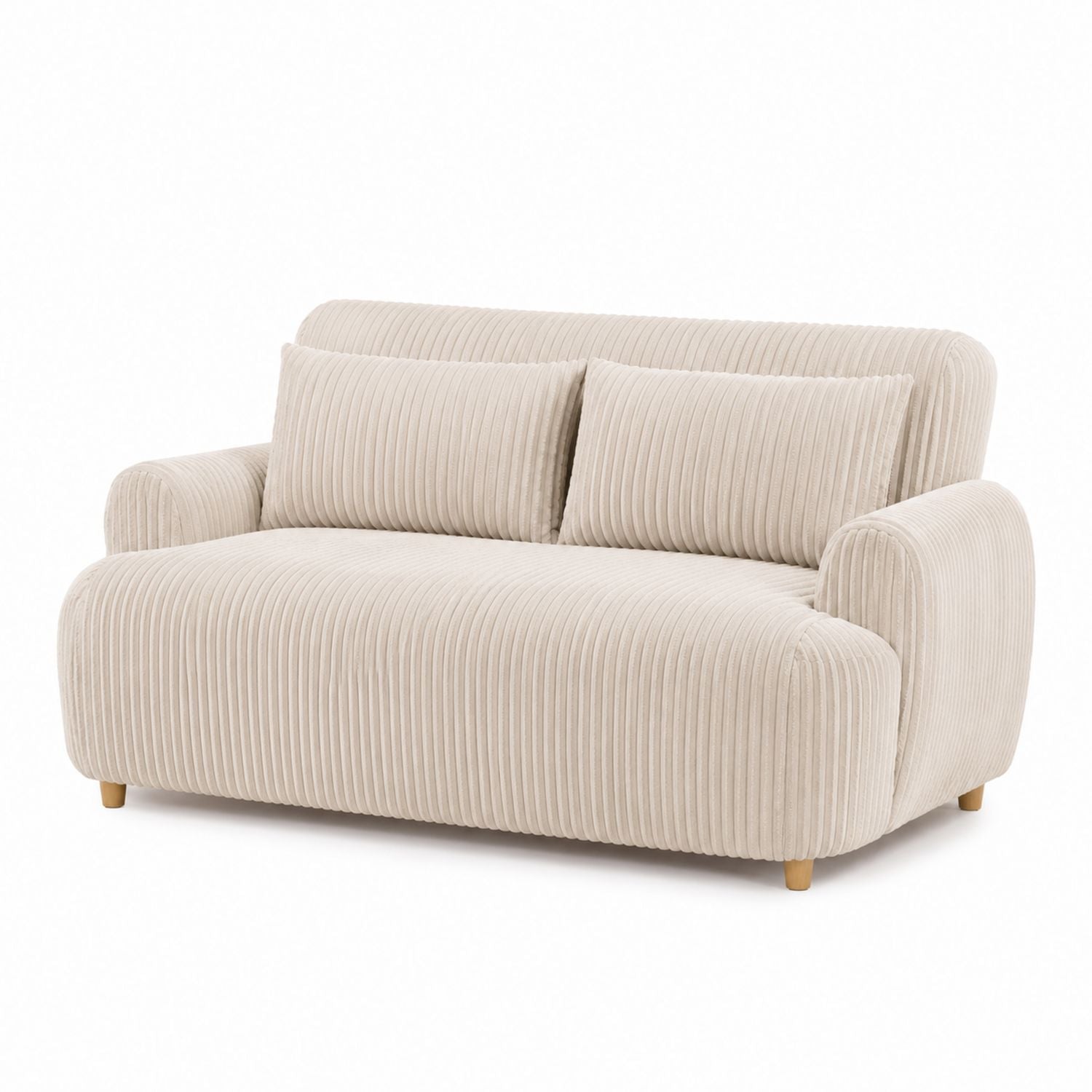 Dwuosobowa sofa sztruksowa beżowa 200 cm