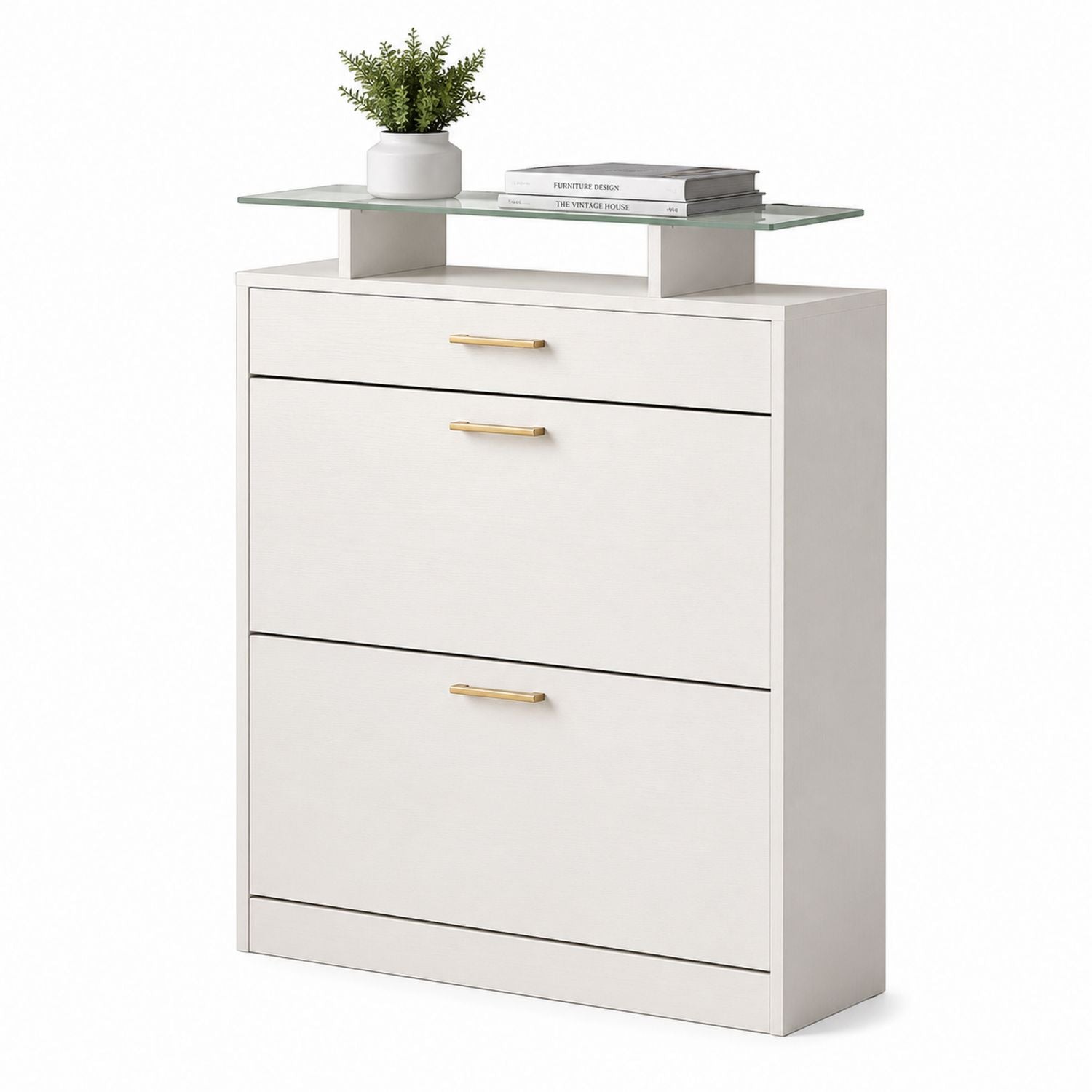 Komoda z MDF z hartowanym szkłem