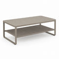 Stolik kawowy z aluminium i poliestrową półką beżowy 120x60x45 cm