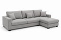 Sofa narożna z tkaniny poliestrowej z poduszkami 250cm Szary