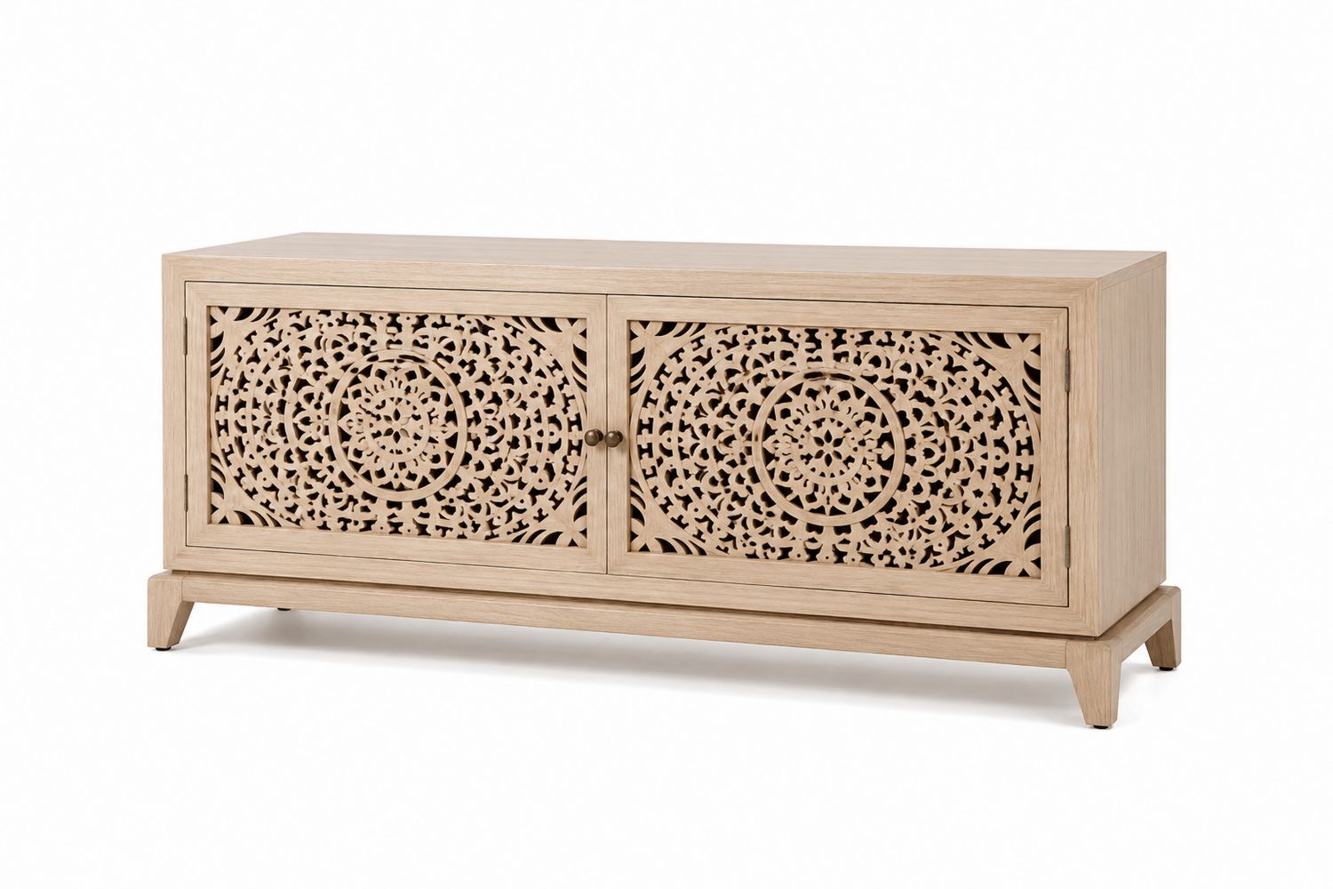 Szafka RTV z Drewnem Dębowym Ażur 120x40x50 cm