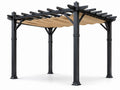 Pergola aluminiowa z poliestrowym zadaszeniem 3x3m Czarna/Beżowa